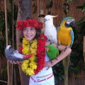 Haley with the birds