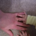 Mom and kylee hand - 6 months