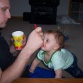 April 30, 2008 - Kylee and Daddy eating DQ (2)