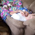 Kylee and daddy sleeping