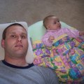 Kylee and daddy watching tv