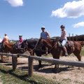 July 20, 2013 - Rockin R Trailrides - horseback riding - Poker (Kylee), Nate (Chad), Blimpy (Jess)